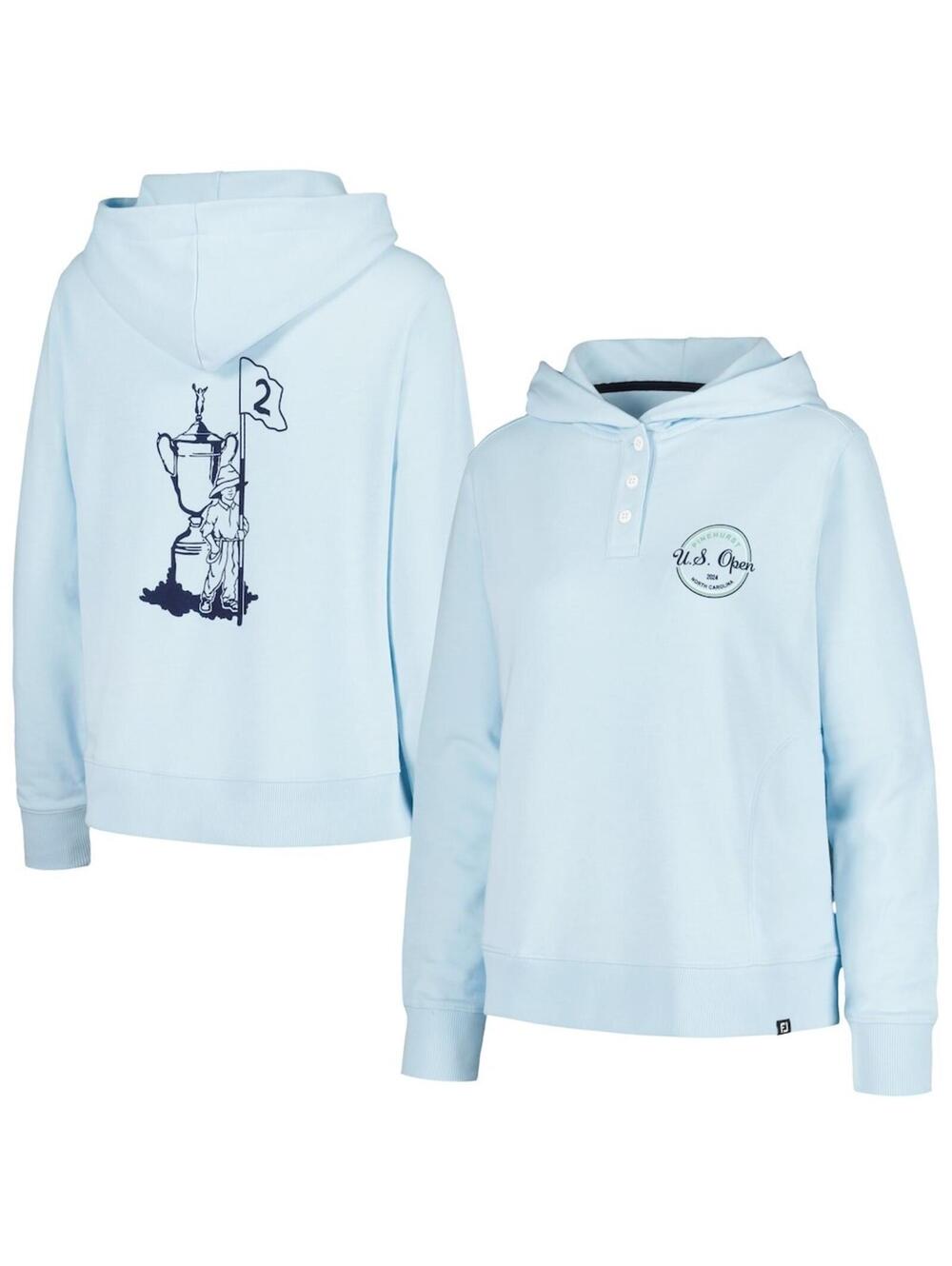 FootJoy US Open 2024 Womens Small Crop Hoodie Blue